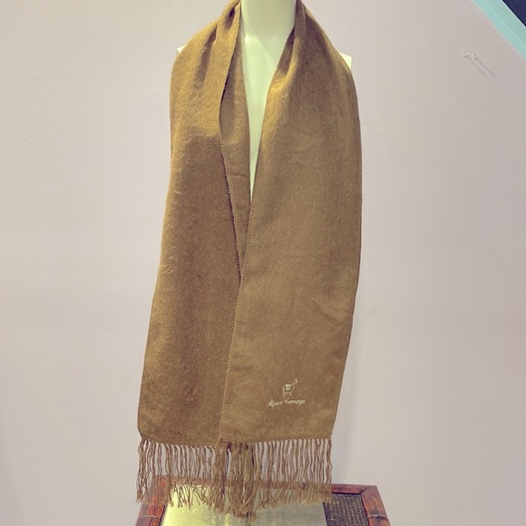 New Alpaca Camargo Woven 100% Alpaca Fringe Camel Brown Scarf Made in Peru ! - Picture 4 of 10